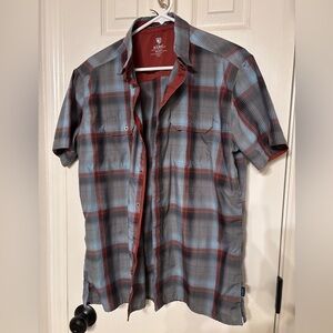 Kuhl Men's Red and Gray Plaid Shirt